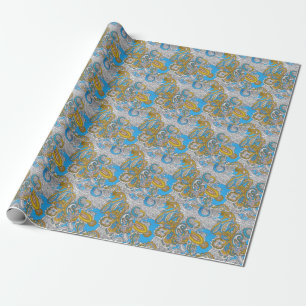 Bold Grungy Islamitisch Psychedelisch Ornament Cadeaupapier