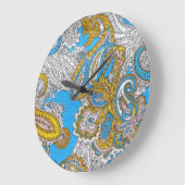 Bold Grungy Islamitisch Psychedelisch Ornament Grote Klok (Hoek)