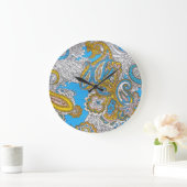 Bold Grungy Islamitisch Psychedelisch Ornament Grote Klok (Huis)