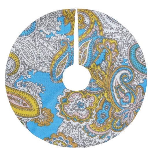 Bold Grungy Islamitisch Psychedelisch Ornament Kerstboom Rok (Voorkant)