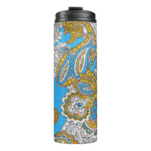 Bold Grungy Islamitisch Psychedelisch Ornament Thermosbeker