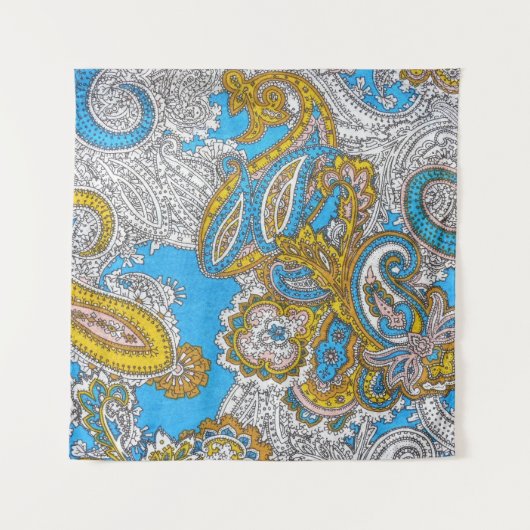 Bold Grungy Islamitisch Psychedelisch Ornament Wandkleed (Voorkant)