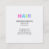 *~* Bold HAIR Pastels Scissors Eenvoudig minimaal Vierkante Visitekaartje (Achterkant)