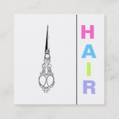 *~* Bold HAIR Pastels Scissors Eenvoudig minimaal Vierkante Visitekaartje (Voorkant)
