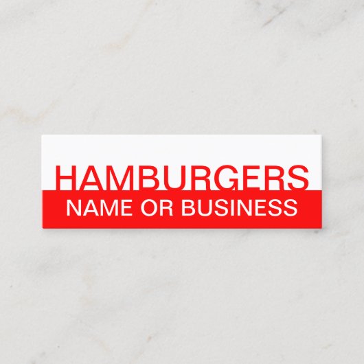 bold HAMBURGERS Mini Visitekaartje (Voorkant)