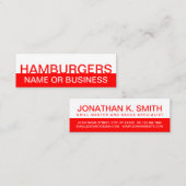 bold HAMBURGERS Mini Visitekaartje (Voorkant / Achterkant)
