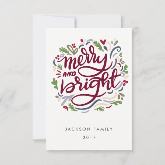 Bold Hand Lettered en Bright Holiday Kaart (Voorkant)