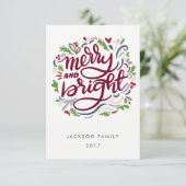 Bold Hand Lettered en Bright Holiday Kaart (Staand voorkant)