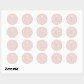 Bold Handmade with Love Cute Heart Blush Pink Ronde Sticker (Vel)