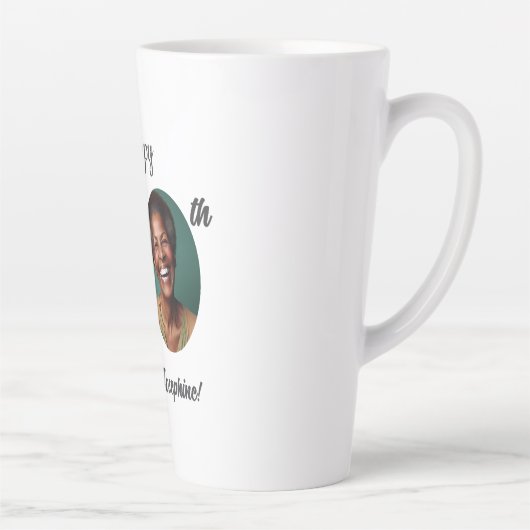 Bold Happy 50th Birthday Photo Latte Mok (Rechts)