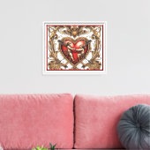 "Bold Hart Schot" Canvas Afdruk (Insitu (Woonkamer))