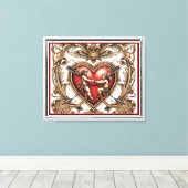 "Bold Hart Schot" Canvas Afdruk (Insitu (Houten vloer))