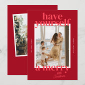 Bold Have Yourself A Merry Little Christmas Foto Feestdagenkaart (Voorkant / Achterkant)