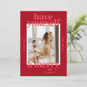 Bold Have Yourself A Merry Little Christmas Foto Feestdagenkaart (Staand voorkant)