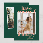 Bold Have Yourself A Merry Little Christmas Foto Feestdagenkaart (Voorkant / Achterkant)