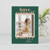 Bold Have Yourself A Merry Little Christmas Foto Feestdagenkaart (Staand voorkant)