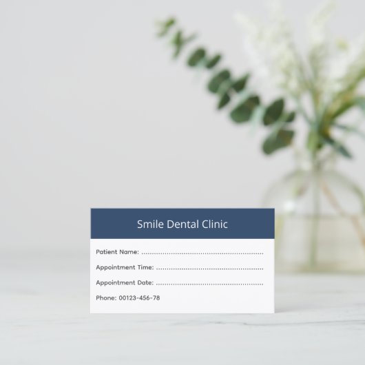 Bold Header Dental Appointment Card Afsprakenkaartje (Staand voorkant)