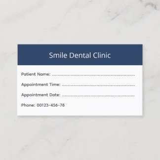 Bold Header Dental Appointment Card Afsprakenkaartje