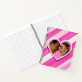 Bold Heart on Blush Stripes Notitieboek (Binnen)
