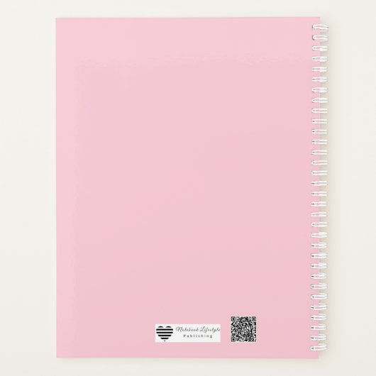 Bold Heart on Blush Stripes Planner (Achterkant)