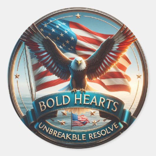 Bold Hearts Patriottische Stickers – USA Strong Sp (Voorkant)