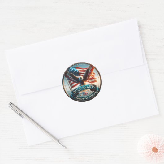 Bold Hearts Patriottische Stickers – USA Strong Sp (Envelop)