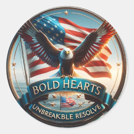 Bold Hearts Patriottische Stickers – USA Strong Sp (Voorkant)