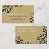 BOLD helder organisch wervelpatroon tan goud zwart Visitekaartje (Voorkant / Achterkant)