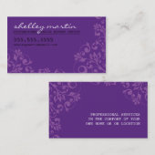 BOLD helder organisch wervelpatroon violet paars Visitekaartje (Voorkant / Achterkant)