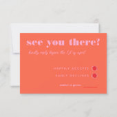 Bold Helder Rood en Roze Eenvoudige RSVP Wedding (Voorkant)