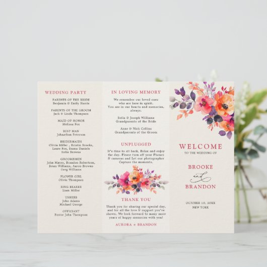 Bold Helder Roze Sinaasappel Tri vouw bruiloft Pro (Staand voorkant)