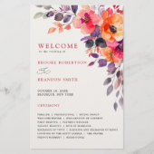 Bold Helder Roze Sinaasappel Waterverf Bloemenprog (Voorkant)