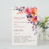 Bold Helder Roze Sinaasappel Waterverf Bloemenprog (Staand voorkant)