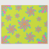 Bold Heldere Kleurrijke Sneeuwvlokken Moderne Kers Cadeaupapier (Vlak)