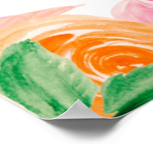 Bold herfst bloemenwaterverf vrijgezellenfeest wel poster (Hoek)