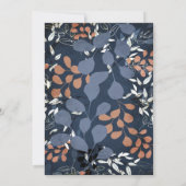 Bold Herfst Floral Terracotta Blue Gold Wedding Kaart (Achterkant)
