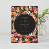 Bold Herfst Floral Wedding Invitation Kaart (Staand voorkant)