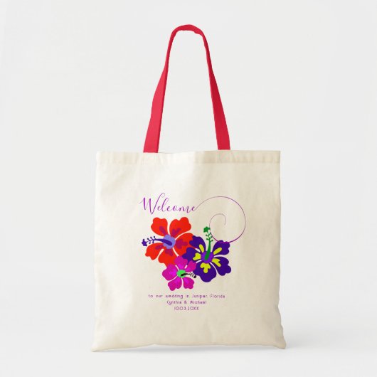 Bold Hibiscus Flowers Welkom gasten Canvas tas (Voorkant)