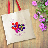 Bold Hibiscus Flowers Welkom gasten Canvas tas