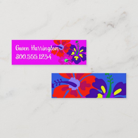 Bold Hibiscus Profile Contact Cards Contactkaartje (Voorkant / Achterkant)