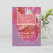 Bold Hibiscus Tropical Wedding  Kaart (Staand voorkant)