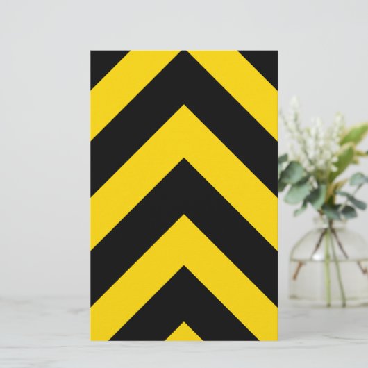 Bold Highway Traffic Bumble Bee Chevrons Briefpapier (Staand voorkant)