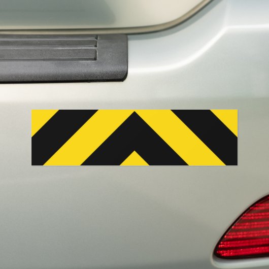 Bold Highway Traffic Bumble Bee Chevrons Bumpersticker (Op auto)