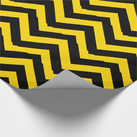 Bold Highway Traffic Bumble Bee Chevrons Cadeaupapier (Hoek)