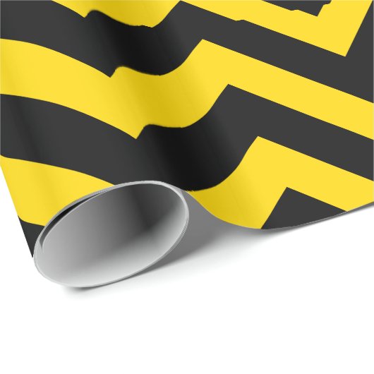 Bold Highway Traffic Bumble Bee Chevrons Cadeaupapier (Rol Hoek)