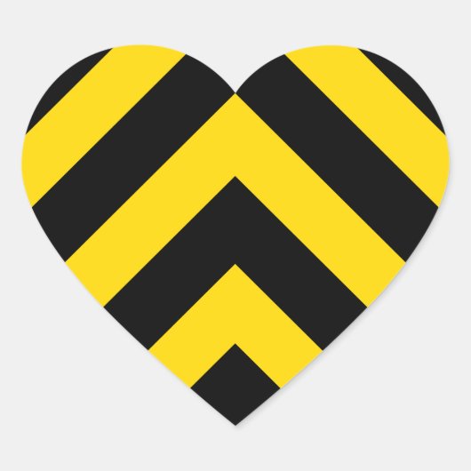 Bold Highway Traffic Bumble Bee Chevrons Hart Sticker (Voorkant)