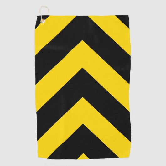 Bold Highway Traffic Bumble Bee Chevrons on a Golfhanddoek (Voorkant)