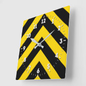 Bold Highway Traffic Bumble Bee Chevrons on a Vierkante Klok (Hoek)