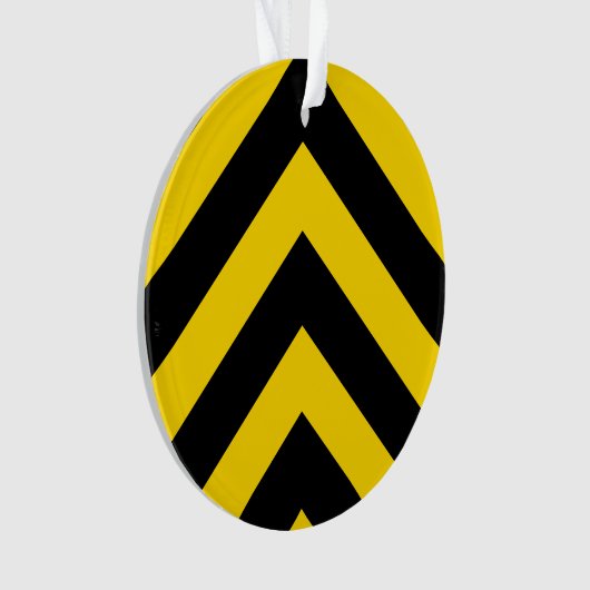 Bold Highway Traffic Bumble Bee Chevrons Ornament (voorkant)