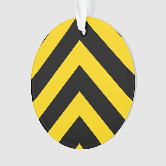 Bold Highway Traffic Bumble Bee Chevrons Ornament (voorkant)